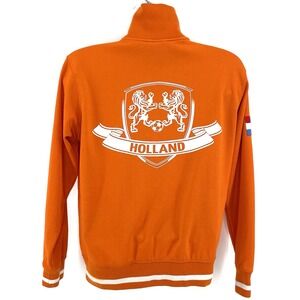 Holland Netherlands Amsterdam Soccer Jacket Men's Small‎ Orange Lions Crest